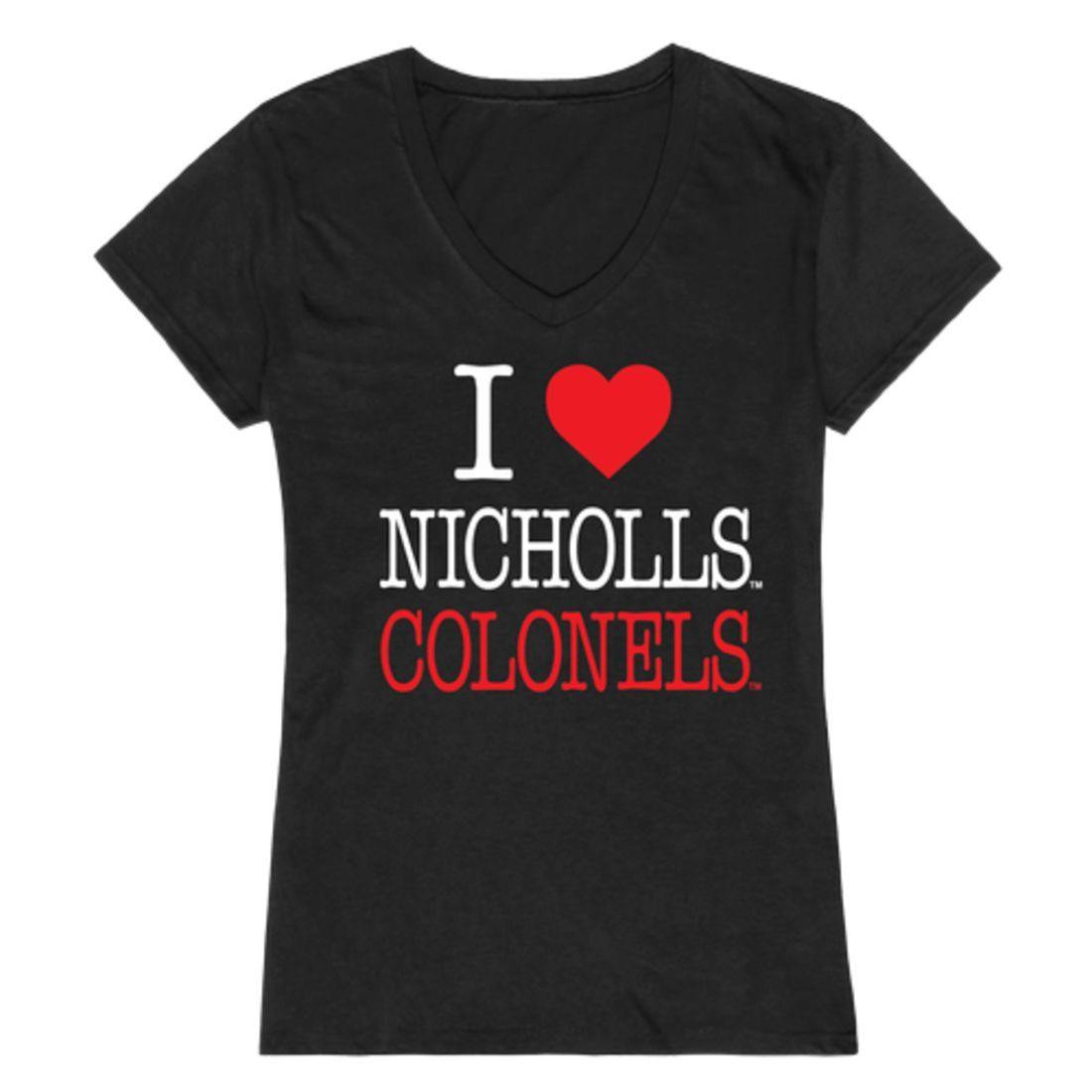 I Love Nicholls State University Colonels Womens T-Shirt-Campus-Wardrobe