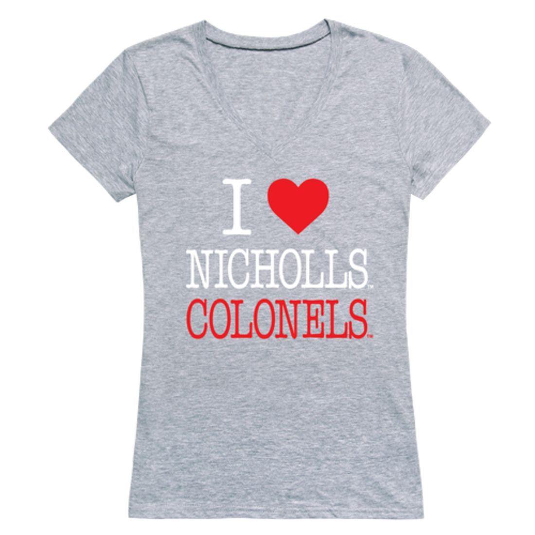 I Love Nicholls State University Colonels Womens T-Shirt-Campus-Wardrobe