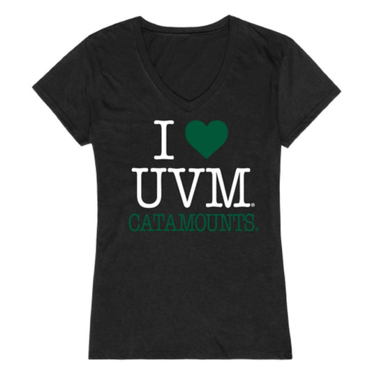 I Love UVM University of Vermont Catamounts Womens T-Shirt-Campus-Wardrobe