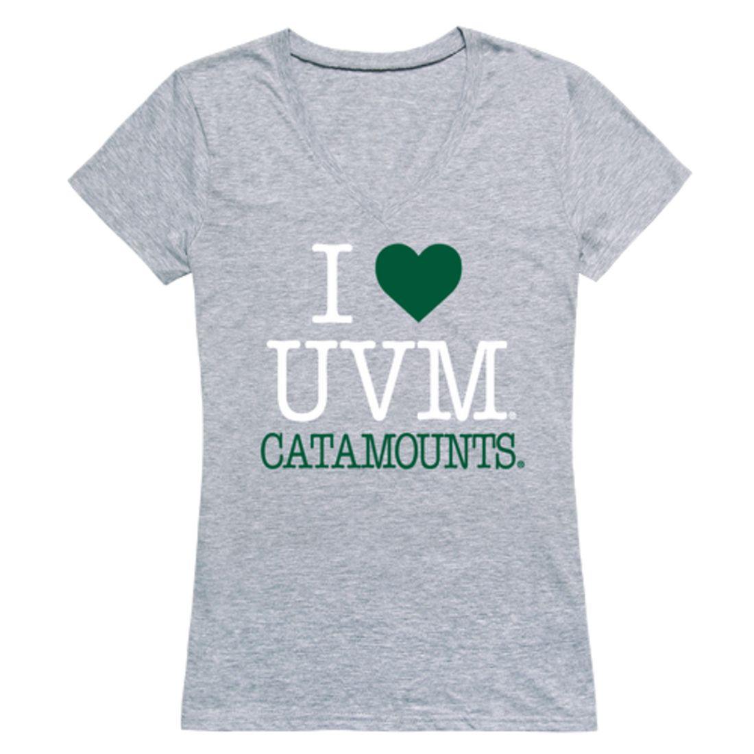 I Love UVM University of Vermont Catamounts Womens T-Shirt-Campus-Wardrobe