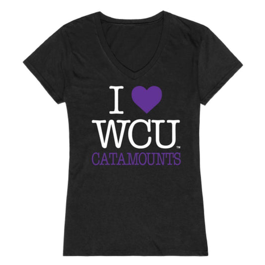 I Love WCU Western Carolina University Catamounts Womens T-Shirt-Campus-Wardrobe