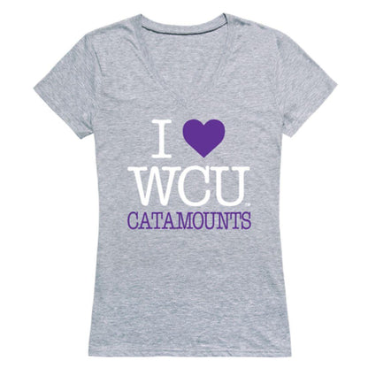 I Love WCU Western Carolina University Catamounts Womens T-Shirt-Campus-Wardrobe