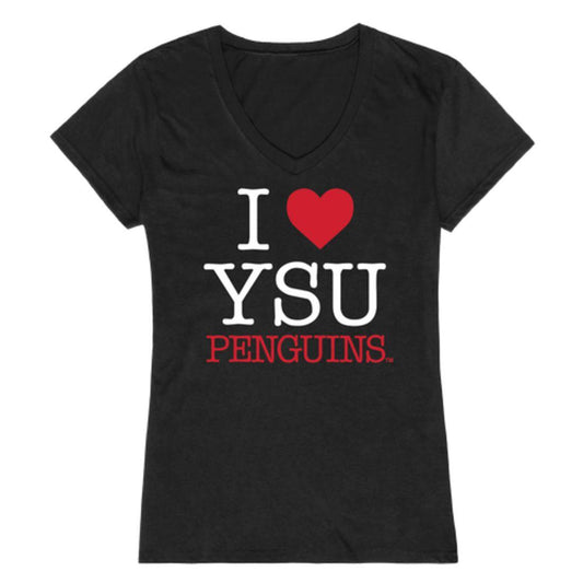 I Love YSU Youngstown State University Penguins Womens T-Shirt-Campus-Wardrobe