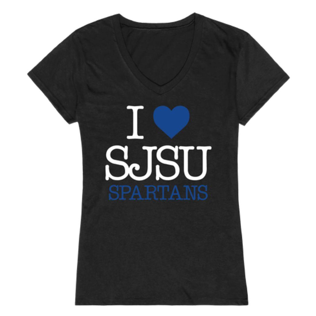 I Love SJSU San Jose State University Spartans Womens T-Shirt-Campus-Wardrobe
