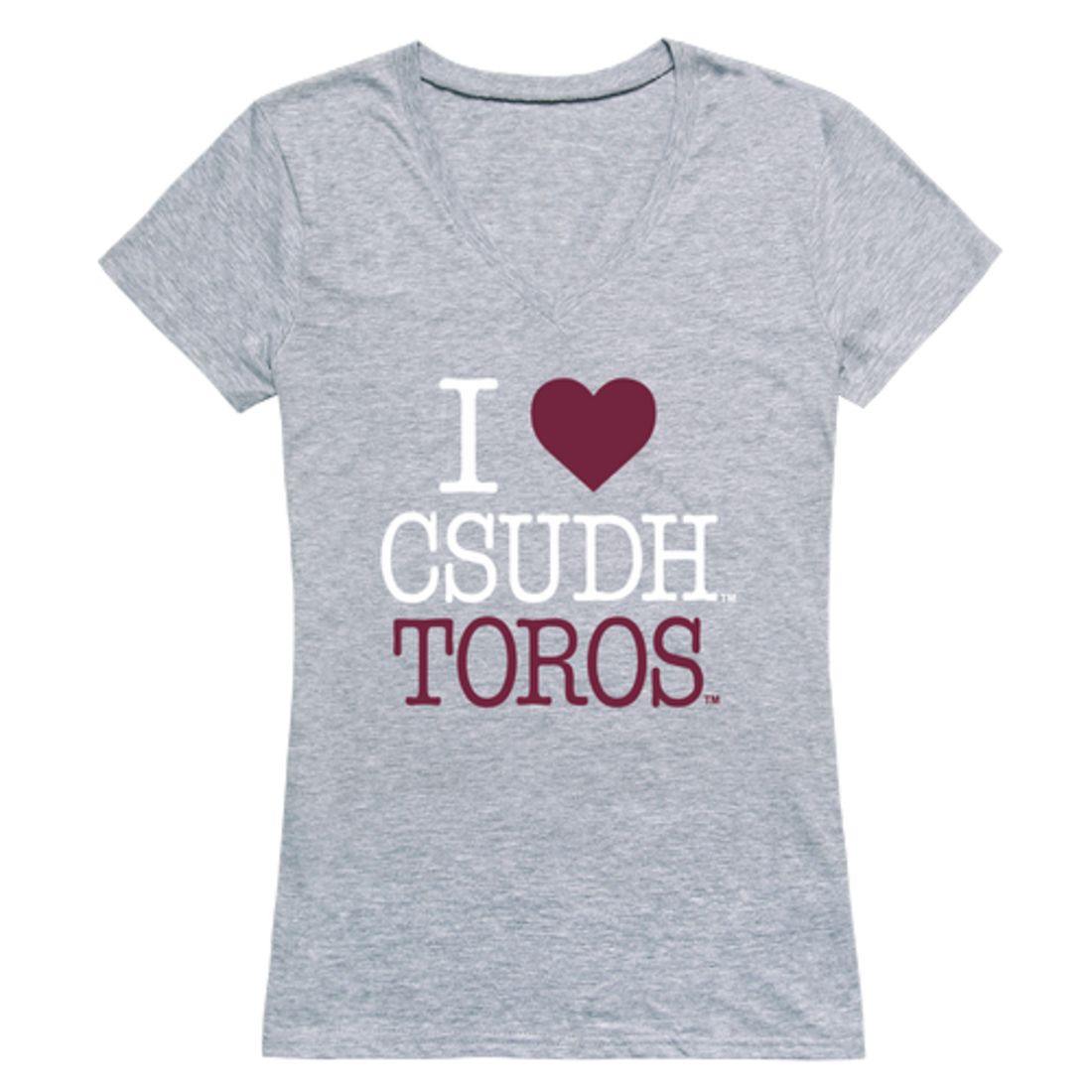 I Love CSUDH California State University Dominguez Hills Toros Womens T-Shirt-Campus-Wardrobe