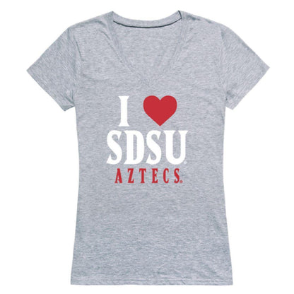 I Love SDSU San Diego State University Aztecs Womens T-Shirt-Campus-Wardrobe