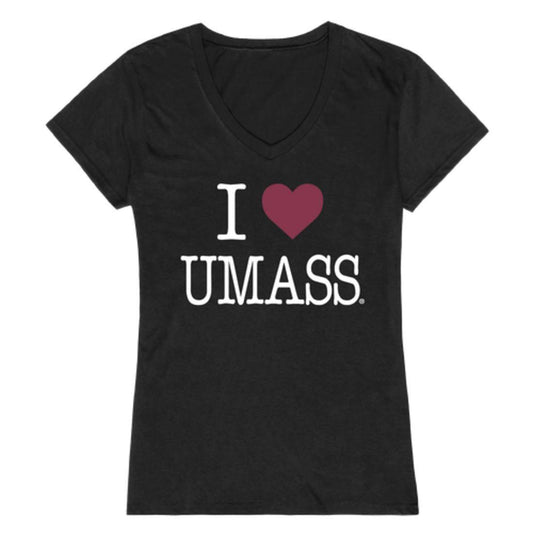 I Love UMASS University of Massachusetts Amherst Minuteman Womens T-Shirt-Campus-Wardrobe