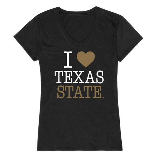 I Love Texas State University Bobcats Womens T-Shirt-Campus-Wardrobe