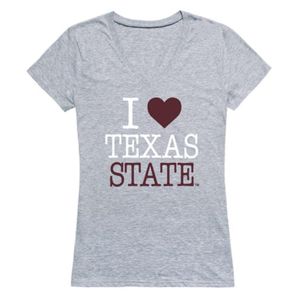 I Love Texas State University Bobcats Womens T-Shirt-Campus-Wardrobe