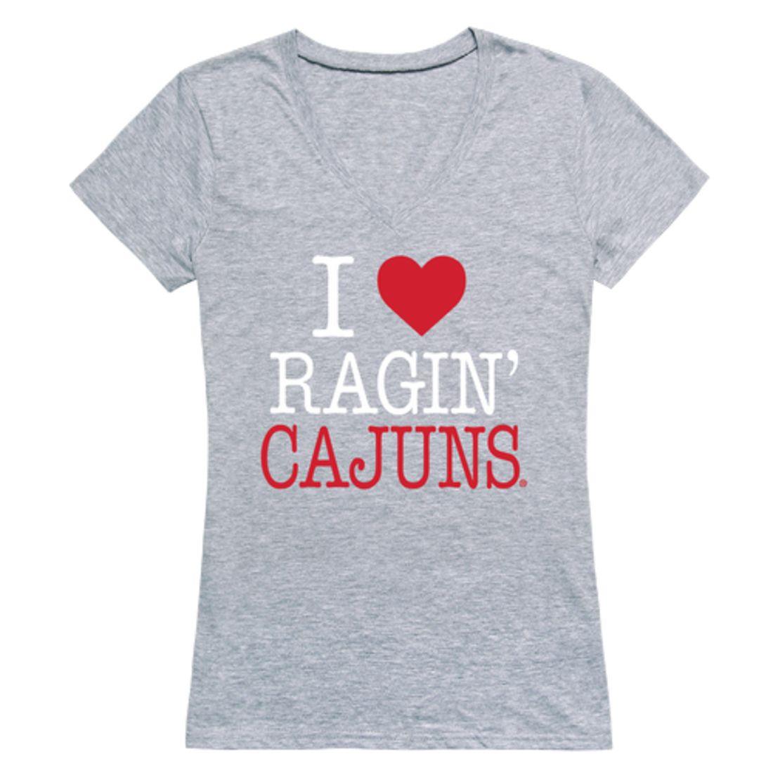 I Love UL University of Louisiana at Lafayette Ragin' Cajuns Womens T-Shirt-Campus-Wardrobe