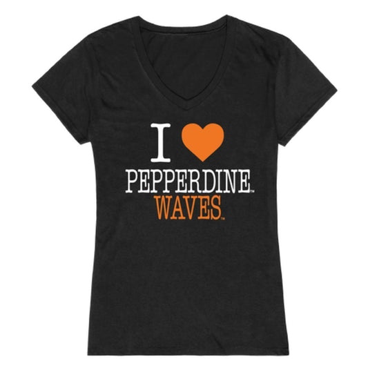 I Love Pepperdine University Waves Womens T-Shirt-Campus-Wardrobe