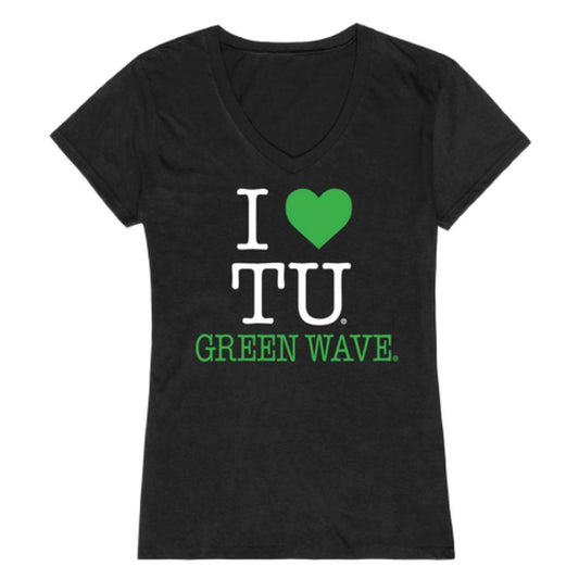 I Love Tulane University Green Waves Womens T-Shirt-Campus-Wardrobe