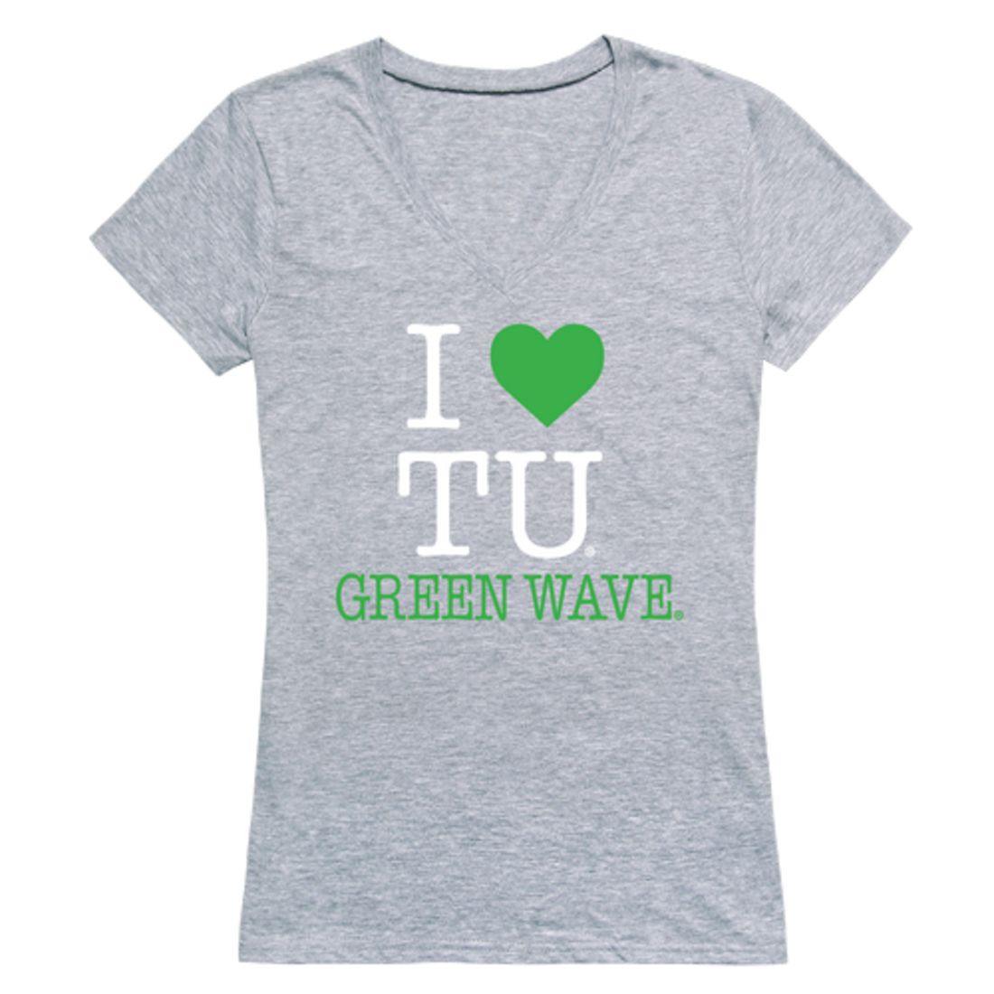 I Love Tulane University Green Waves Womens T-Shirt-Campus-Wardrobe