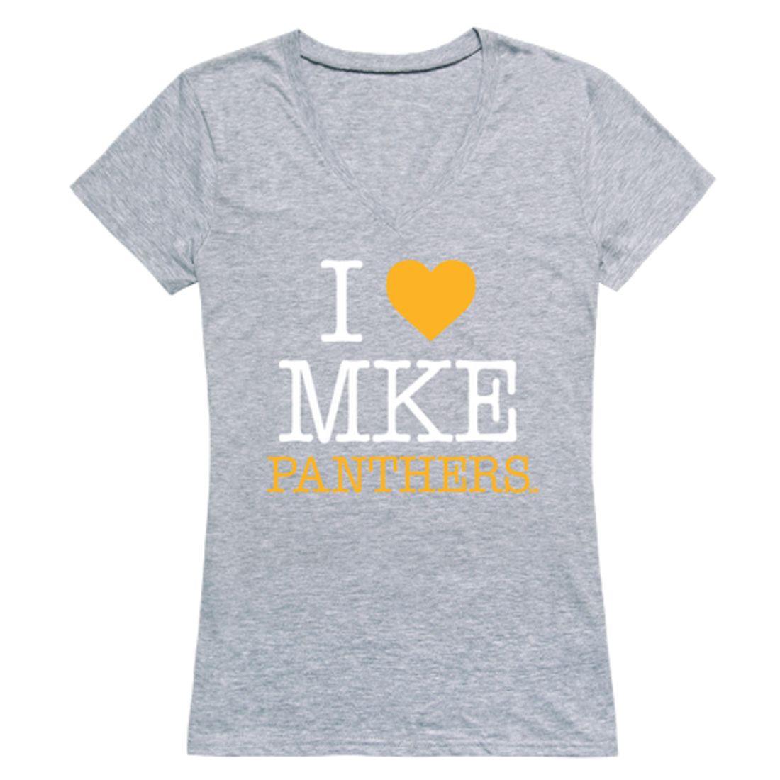 I Love UW University of Wisconsin Milwaukee Panthers Womens T-Shirt-Campus-Wardrobe