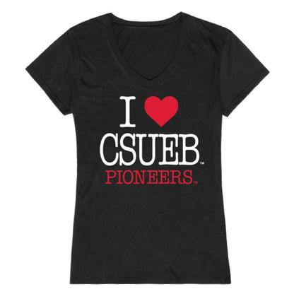 I Love California State University East Bay Pioneers Womens T-Shirt-Campus-Wardrobe