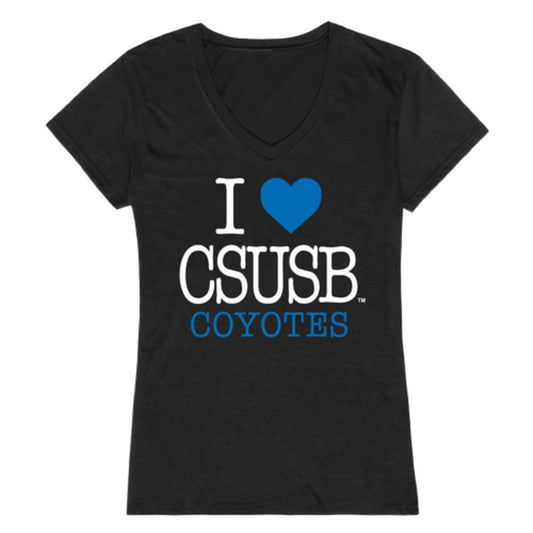 I Love CSUSB California State University San Bernardino Coyotes Womens T-Shirt-Campus-Wardrobe