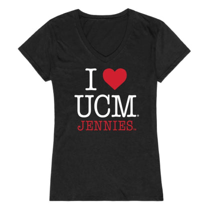 I Love UCM University of Central Missouri Mules Womens T-Shirt-Campus-Wardrobe