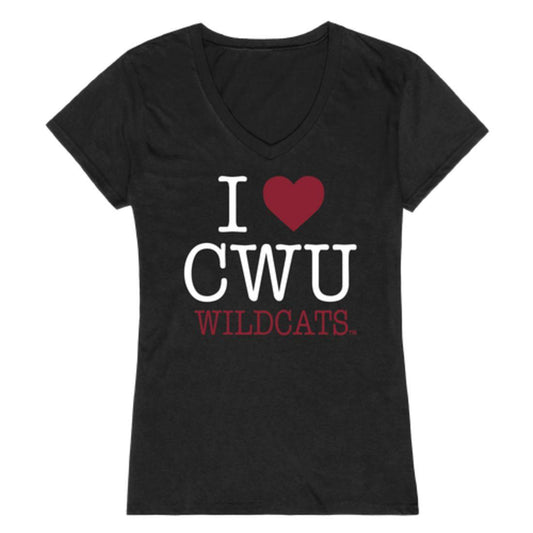 I Love CWU Central Washington University Wildcats Womens T-Shirt-Campus-Wardrobe
