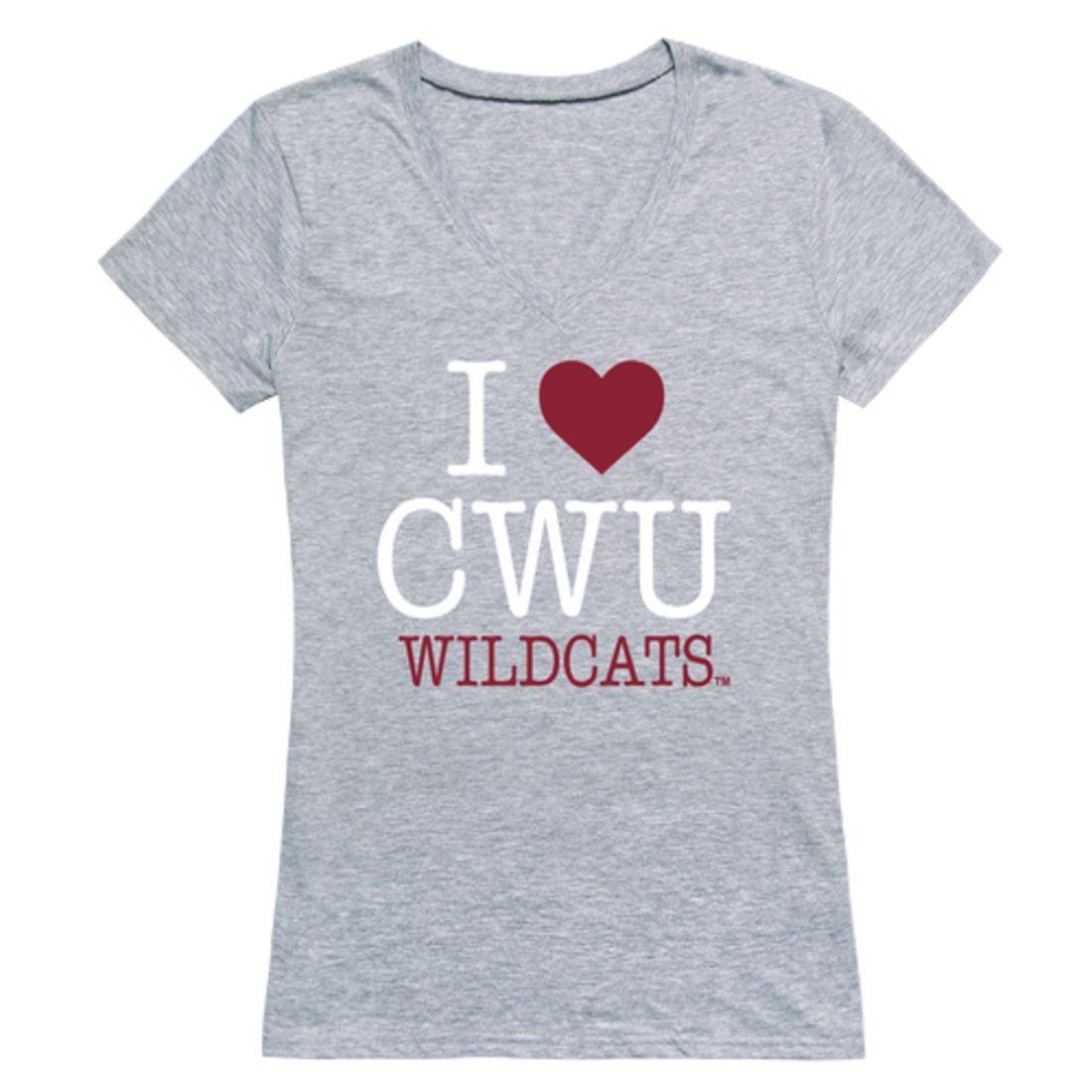 I Love CWU Central Washington University Wildcats Womens T-Shirt-Campus-Wardrobe