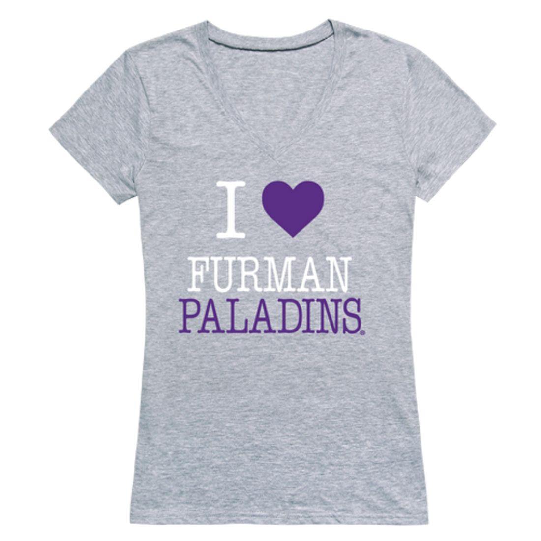 I Love Furman University Paladins Womens T-Shirt-Campus-Wardrobe