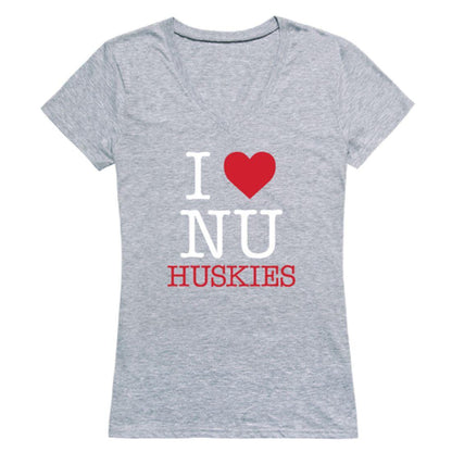 I Love Northeastern University Huskies Womens T-Shirt-Campus-Wardrobe