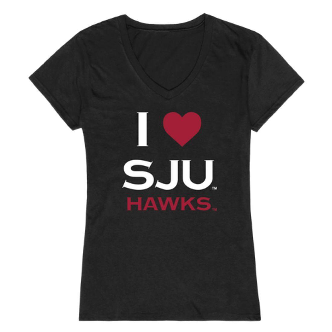 I Love Saint Joseph's University Hawks Womens T-Shirt-Campus-Wardrobe