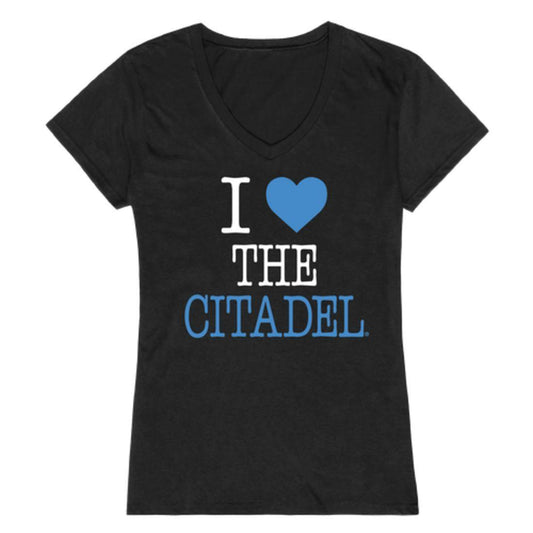 I Love The Citadel Bulldogs Womens T-Shirt-Campus-Wardrobe