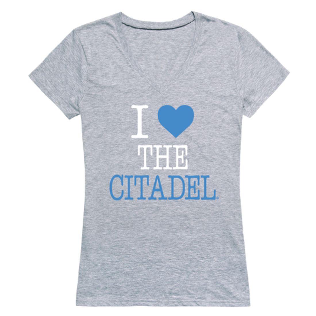 I Love The Citadel Bulldogs Womens T-Shirt-Campus-Wardrobe