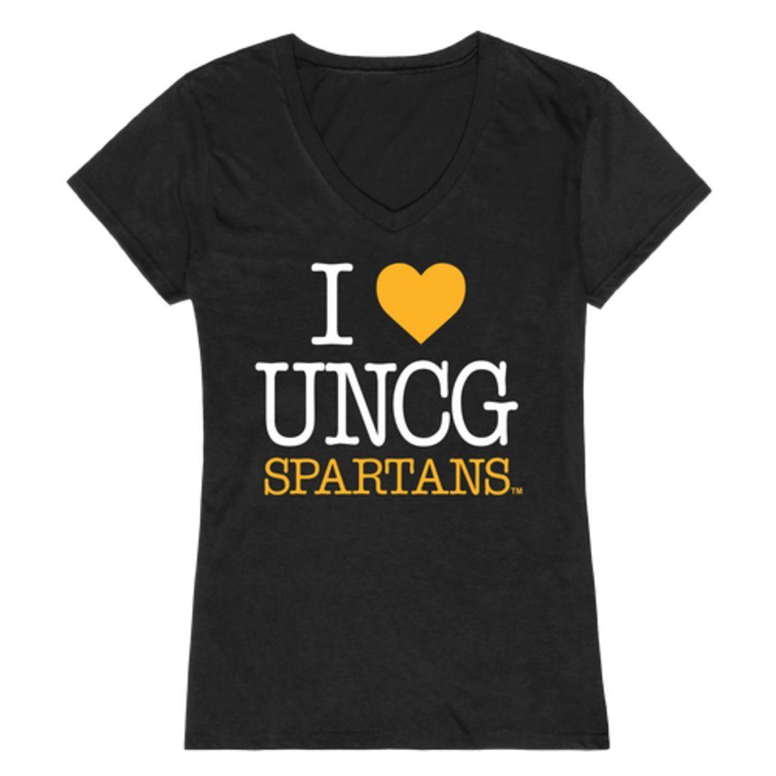 I Love UNCG University of North Carolina at Greensboro Spartans Womens T-Shirt-Campus-Wardrobe