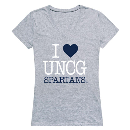 I Love UNCG University of North Carolina at Greensboro Spartans Womens T-Shirt-Campus-Wardrobe
