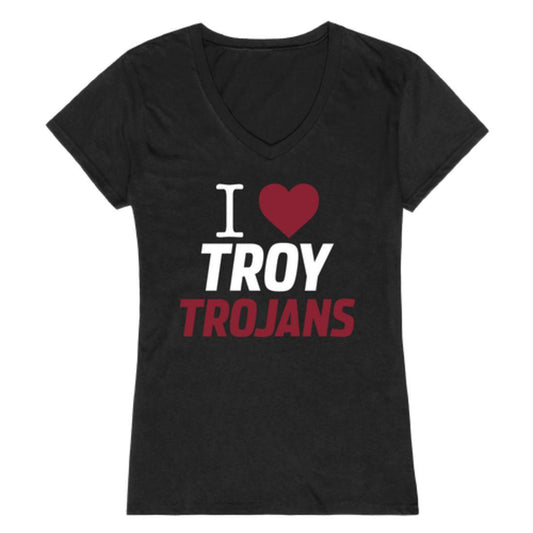 I Love Troy University Trojans Womens T-Shirt-Campus-Wardrobe
