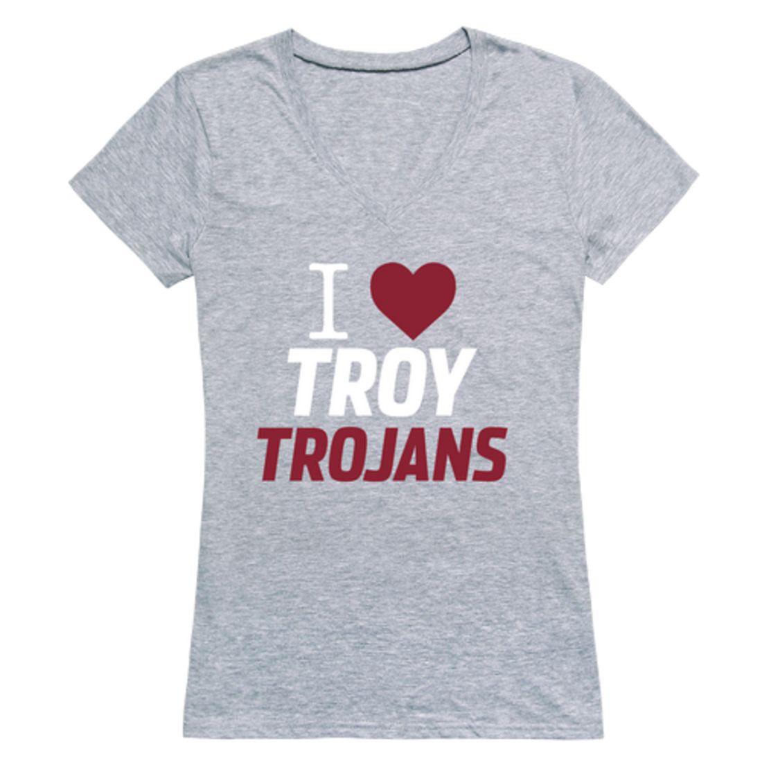I Love Troy University Trojans Womens T-Shirt-Campus-Wardrobe
