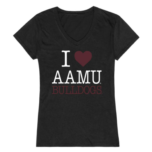 I Love AAMU Alabama A&M University Bulldogs Womens T-Shirt-Campus-Wardrobe