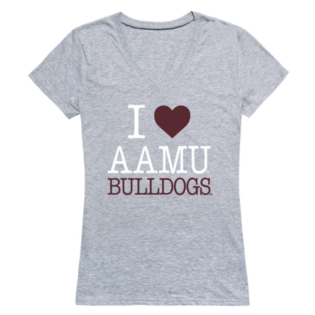 I Love AAMU Alabama A&M University Bulldogs Womens T-Shirt-Campus-Wardrobe