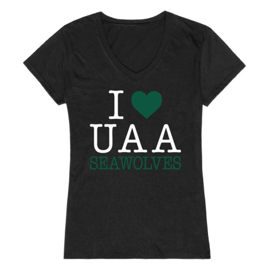 I Love UAA University of Alaska Anchorage Sea Wolves Womens T-Shirt-Campus-Wardrobe