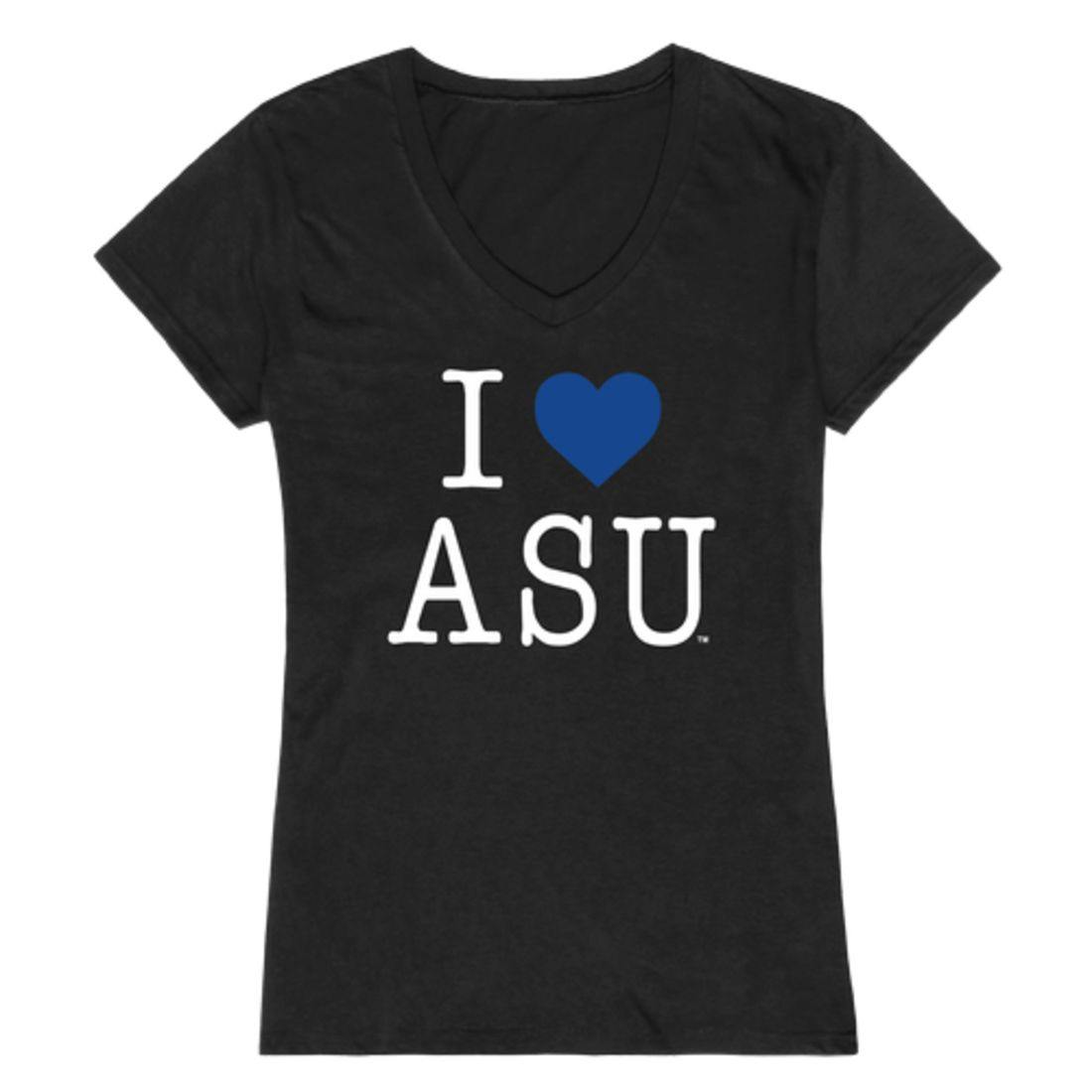 I Love ASU Albany State University Golden Rams Womens T-Shirt-Campus-Wardrobe