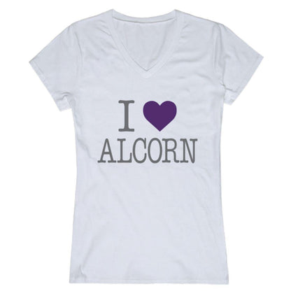 I Love Alcorn State University Braves Womens T-Shirt-Campus-Wardrobe