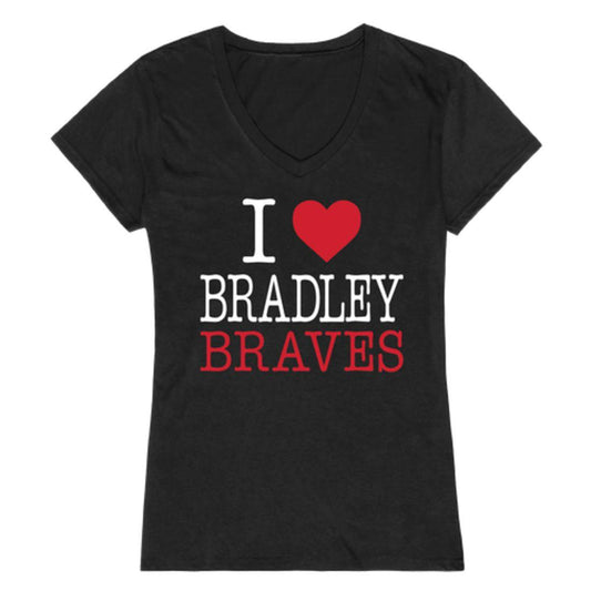 I Love Bradley University Braves Womens T-Shirt-Campus-Wardrobe