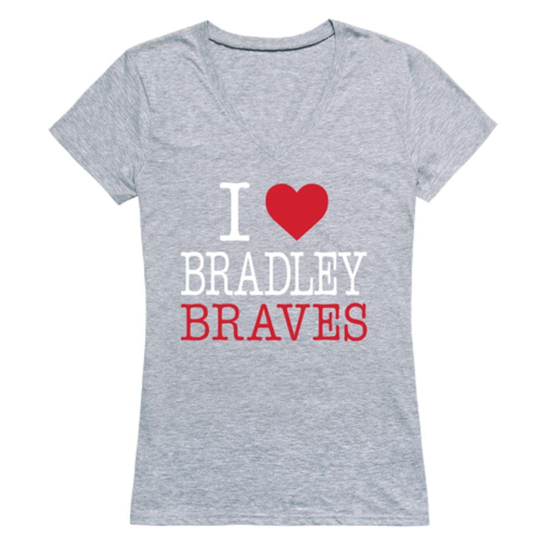 I Love Bradley University Braves Womens T-Shirt-Campus-Wardrobe