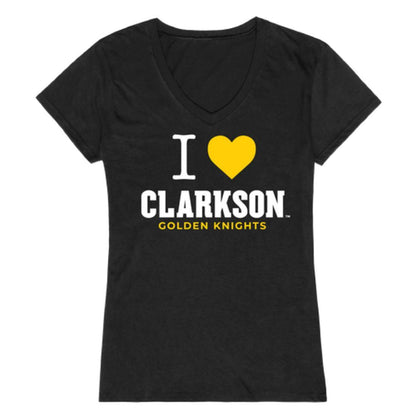 I Love Clarkson University Golden Knights Womens T-Shirt-Campus-Wardrobe