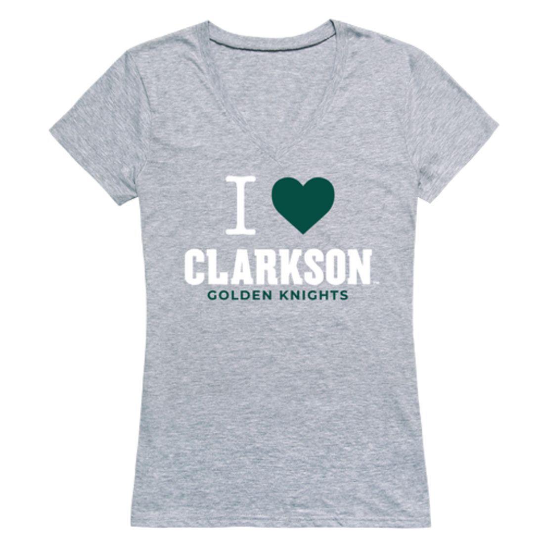 I Love Clarkson University Golden Knights Womens T-Shirt-Campus-Wardrobe