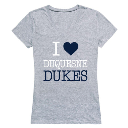 I Love Duquesne University Dukes Womens T-Shirt-Campus-Wardrobe
