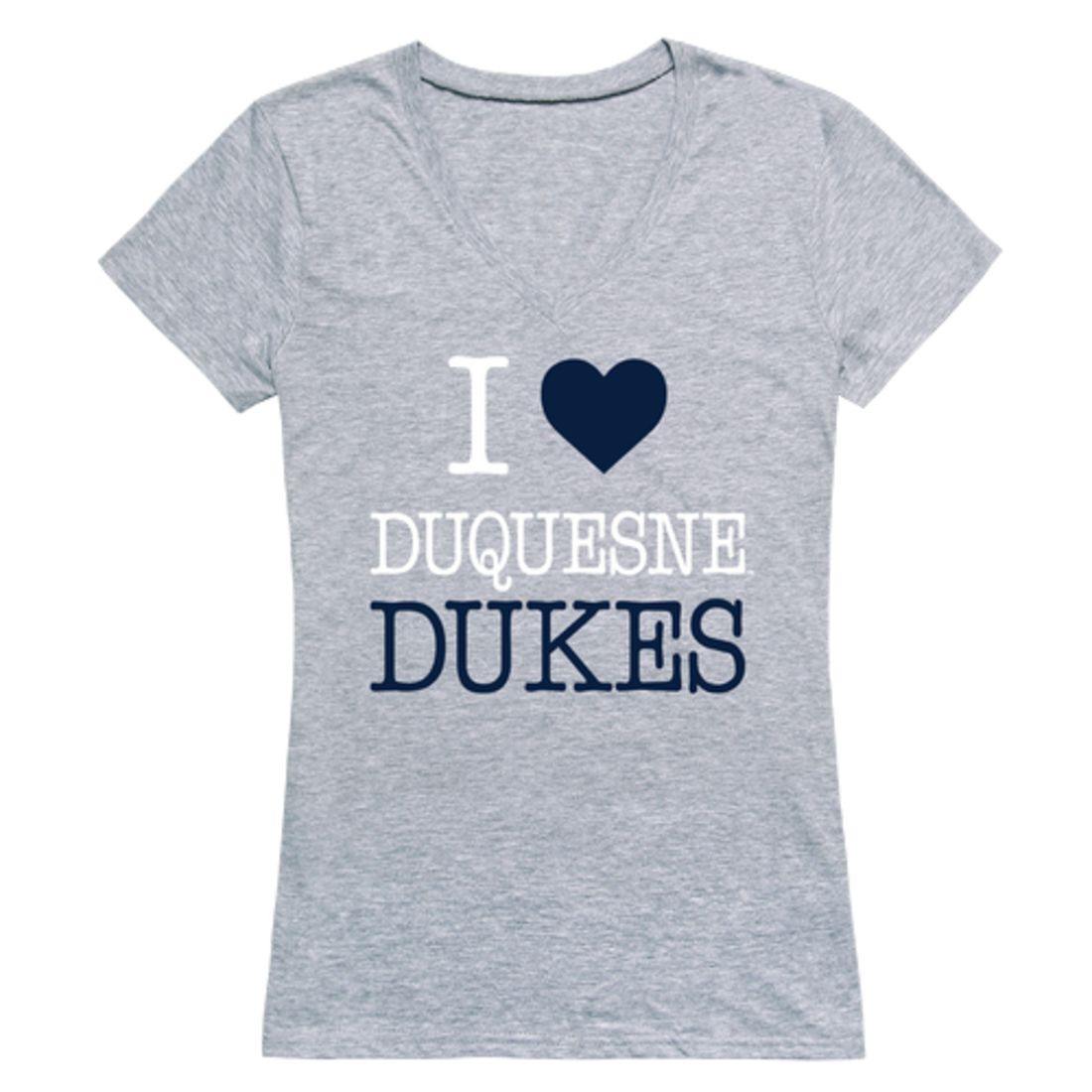 I Love Duquesne University Dukes Womens T-Shirt-Campus-Wardrobe