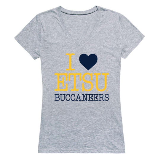 I Love ETSU East Tennessee State University Buccaneers Womens T-Shirt-Campus-Wardrobe