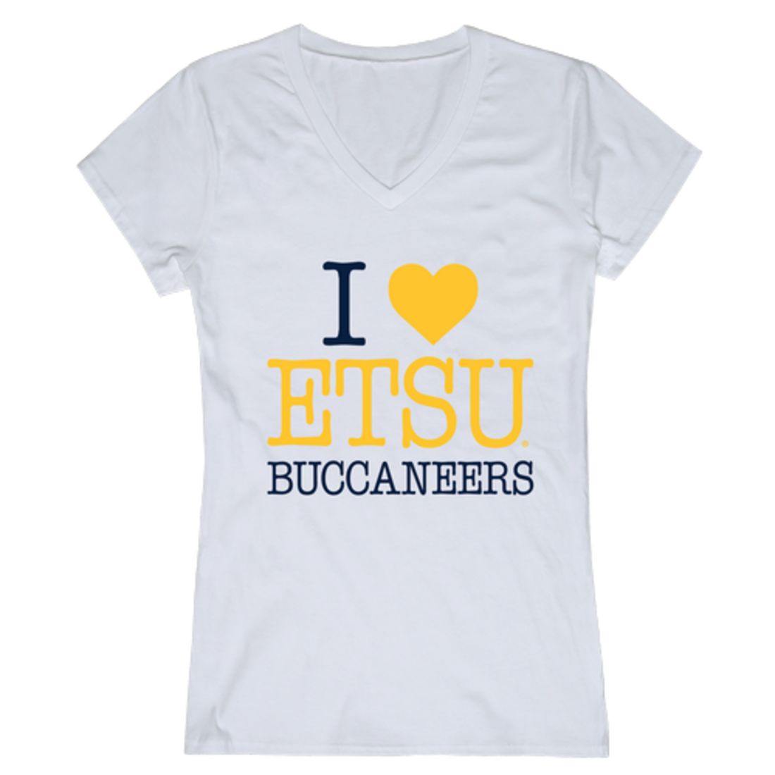 I Love ETSU East Tennessee State University Buccaneers Womens T-Shirt-Campus-Wardrobe
