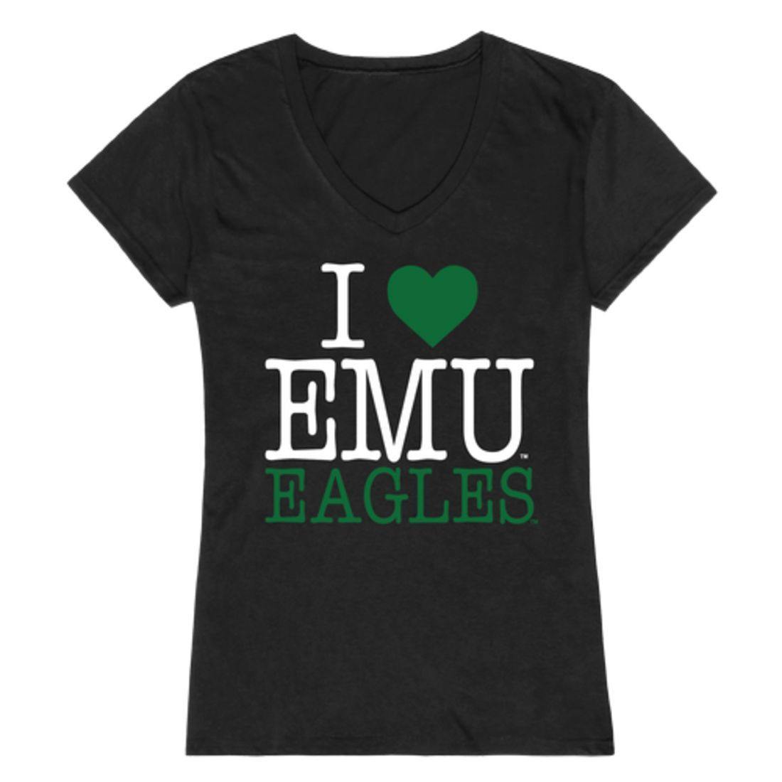 I Love EMU Eastern Michigan University Eagles Womens T-Shirt-Campus-Wardrobe