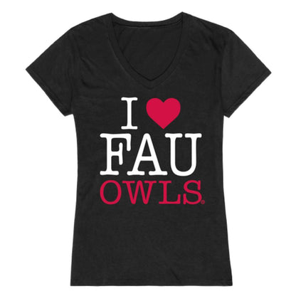 I Love FAU Florida Atlantic University Owls Womens T-Shirt-Campus-Wardrobe