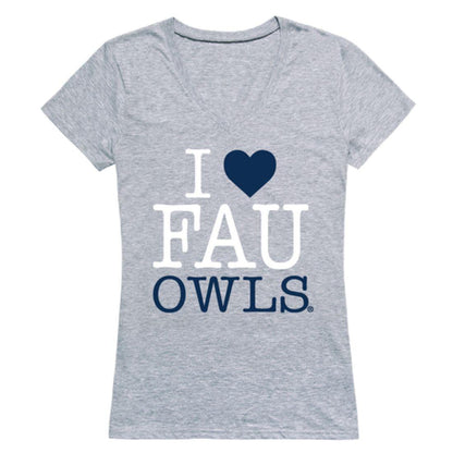 I Love FAU Florida Atlantic University Owls Womens T-Shirt-Campus-Wardrobe