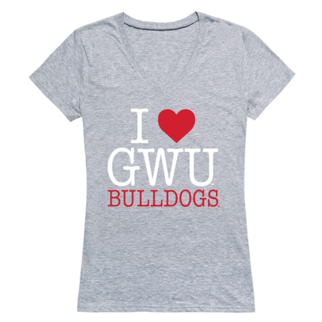 I Love GWU Gardner Webb University Runnin' Bulldogs Womens T-Shirt-Campus-Wardrobe