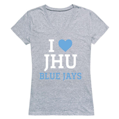 I Love JHU Johns Hopkins University Blue Jays Womens T-Shirt-Campus-Wardrobe